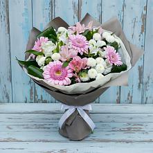 Букет цветов из:  Герберы, Альстромерии и Хризантемы в Принцевке