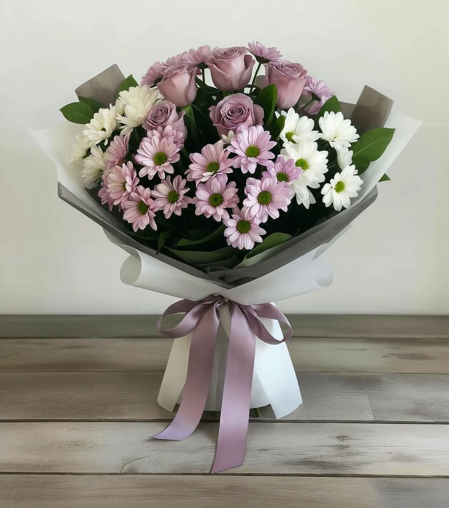 Букет цветов из: Хризантемы и Розы в Принцевке