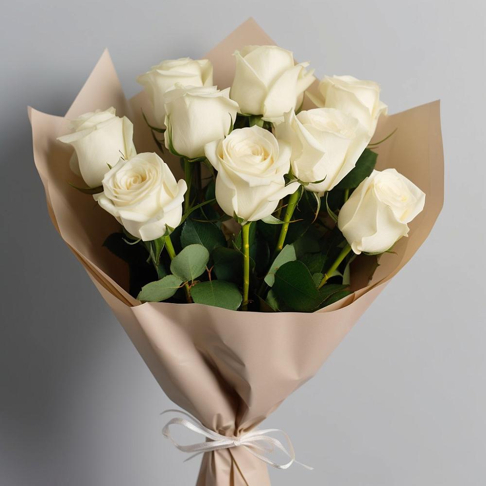 Букет 9 Белых роз Эдлесс Лав в Принцевке