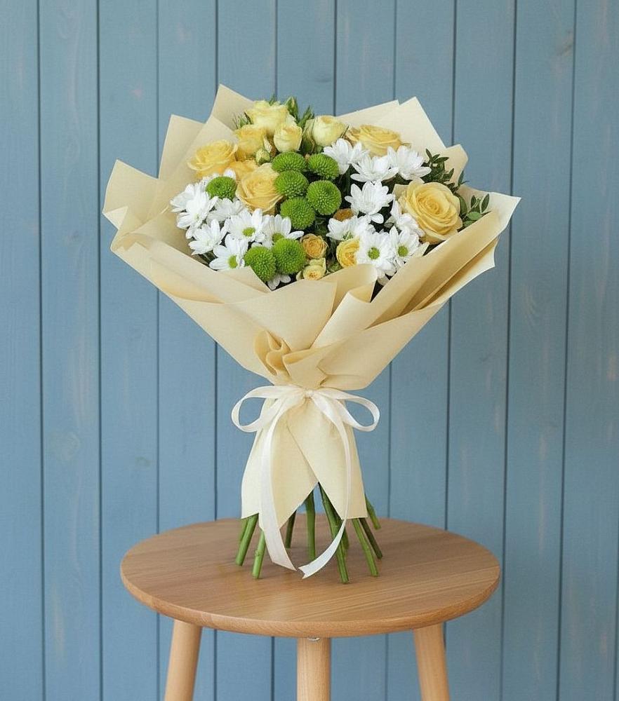 Букет цветов из: Хризантемы и Розы в Принцевке