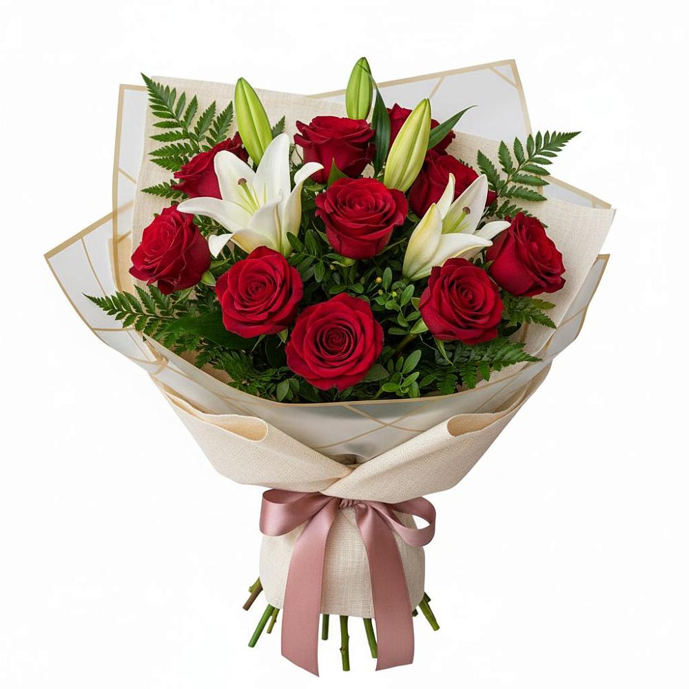 Букет цветов из: Лилии и Розы в Принцевке