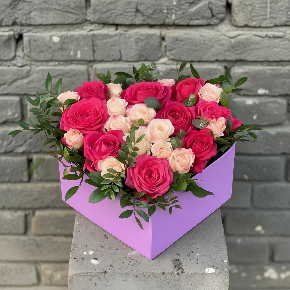 Цветочная композиция из Розы в коробке в Принцевке