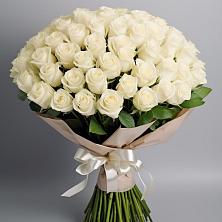Букет 101 беля роза Белоснежка в Принцевке