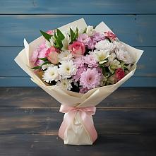 Букет цветов из:  Хризантемы, Альстромерии и Розы в Принцевке