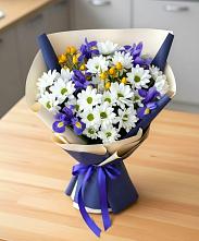 Букет цветов из:  Розы, Ирисы и Хризантемы в Принцевке