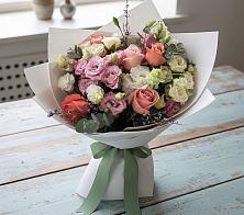 Букет цветов из:  Розы, Лизиантусы и Гвоздики в Принцевке