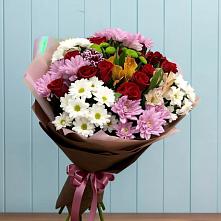 Букет цветов из:  Розы, Хризантемы и Альстромерии #REPLACE_PRED# Принцевке