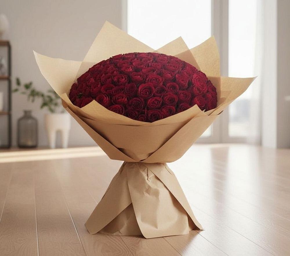 Букет 101 Красная роза в Принцевке