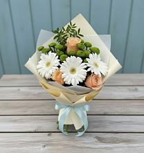 Букет цветов из:  Герберы, Розы и Хризантемы в Принцевке