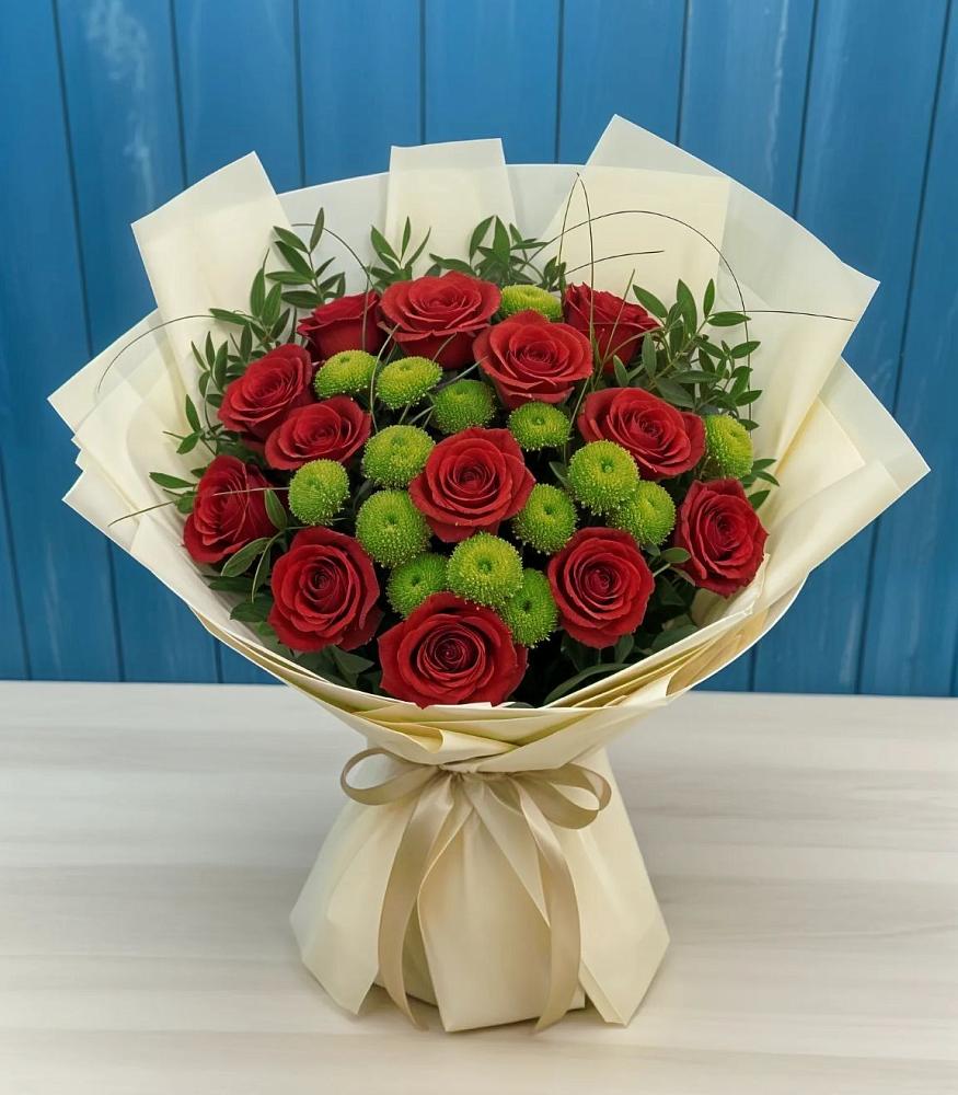 Букет цветов из: Розы и Хризантемы в Принцевке