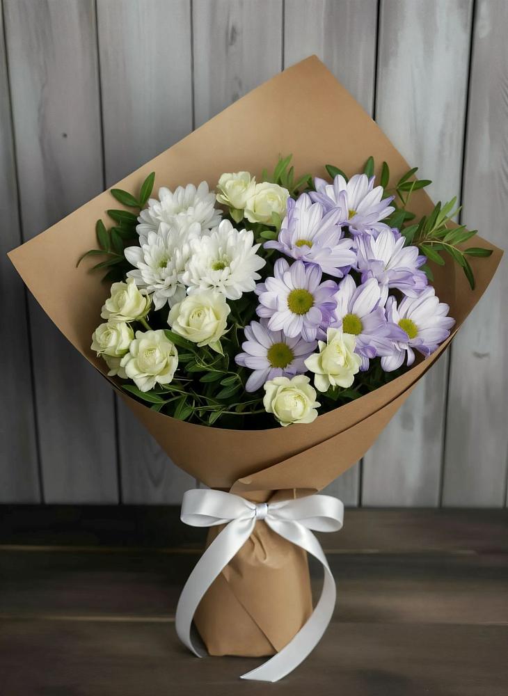 Букет цветов из: Хризантемы и Розы в Принцевке